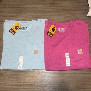 Lot of 2 Women’s Carhartt Loose Fit Short Sleeve T-Shirts | Size S & 1X|